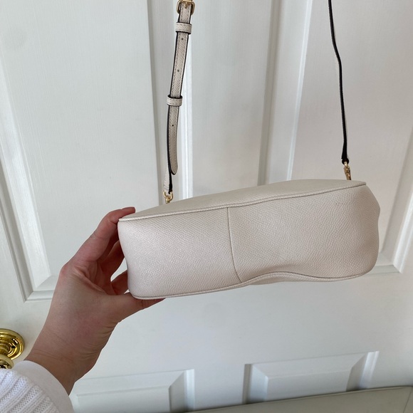 Coach Saffiano Leather Cream Crossbody Bag / Top Handle Pouch | Style F25591 | - Picture 9 of 13